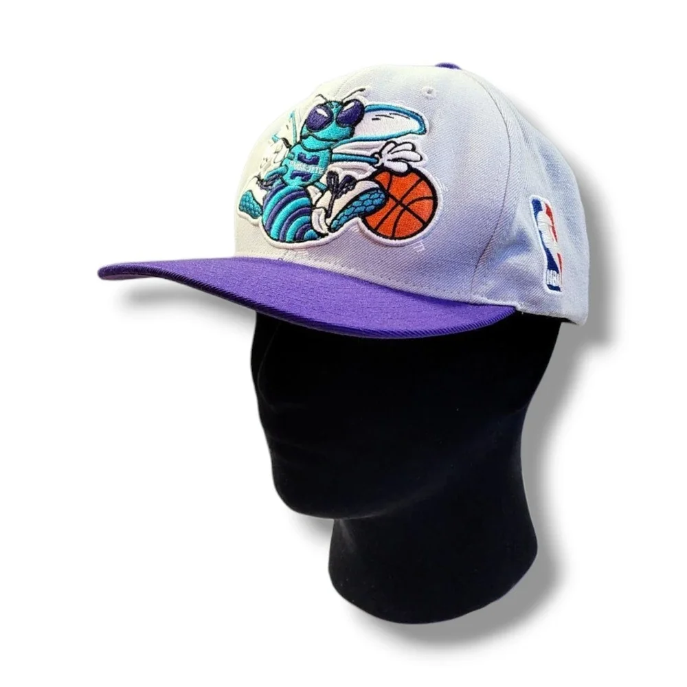 Mitchell & Ness NBA Charlotte Hornets 2 Tone Snapback Hat Cap 100%‎ Wool